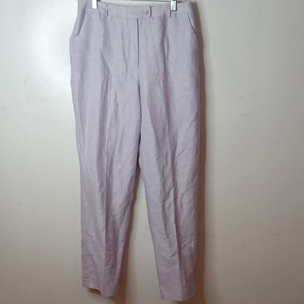 NWT Evan Picone Women's Size 10 Linen Blend Baggy Light Purple Dress Pants